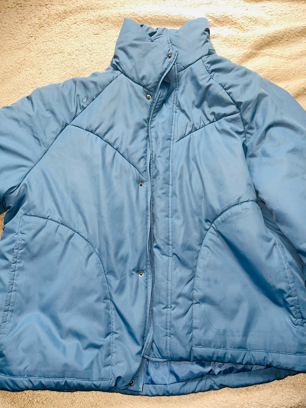 Boohoo Sky Blue Quilted Jacket